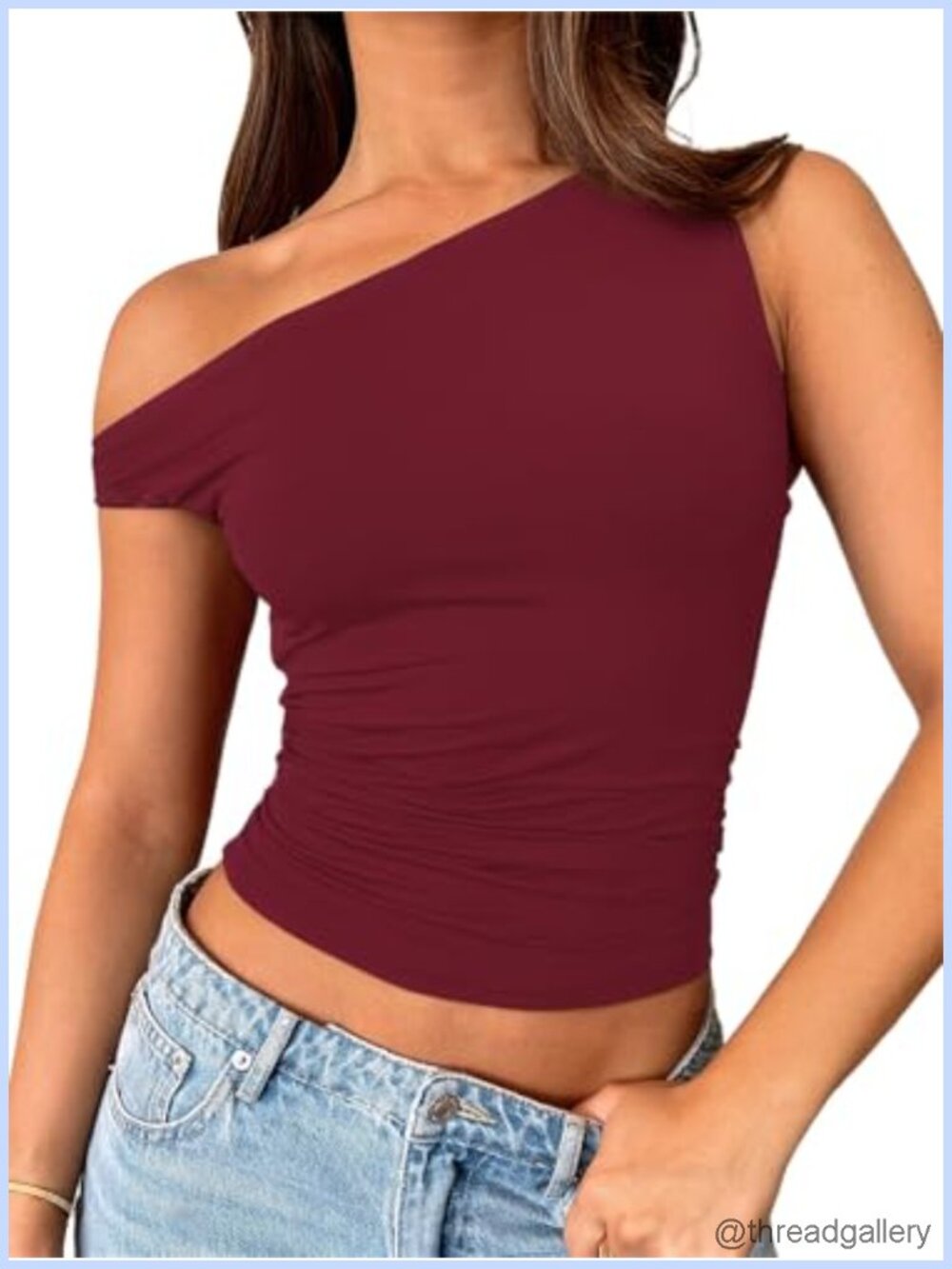 Off Shoulder Crop Tank Top Slim Fit Y2K Sleeveless Summer Top